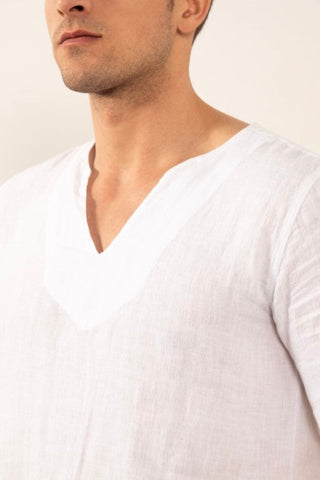 Linen V-Neck Men's T-Shirt