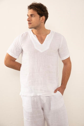 Linen V-Neck Men's T-Shirt