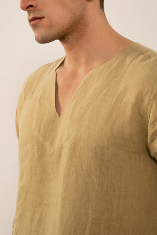 Linen V-Neck Men's T-Shirt
