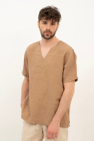 Linen V-Neck Men's T-Shirt