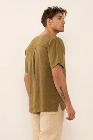 Linen V-Neck Men's T-Shirt