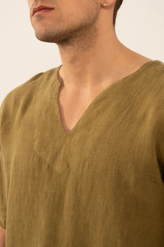 Linen V-Neck Men's T-Shirt