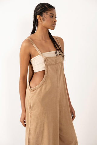 Woven Wide Leg Sleeveless Jumpsuit - Jumpsuit