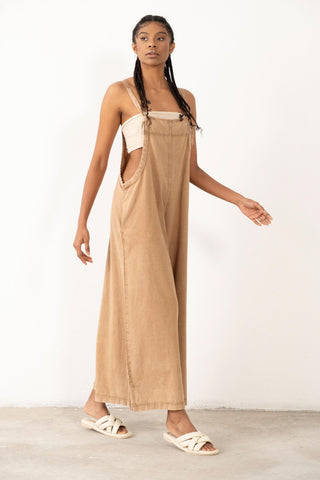 Woven Wide Leg Sleeveless Jumpsuit - Jumpsuit