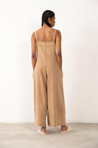 Woven Wide Leg Sleeveless Jumpsuit - Jumpsuit