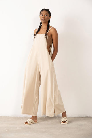 Woven Wide Leg Sleeveless Jumpsuit - Jumpsuit