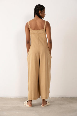 Woven Wide Leg Sleeveless Jumpsuit - Jumpsuit