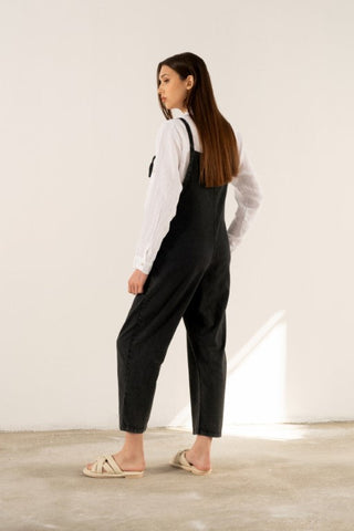 Woven Slim-Fit Sleeveless Jumpsuit - Jumpsuit