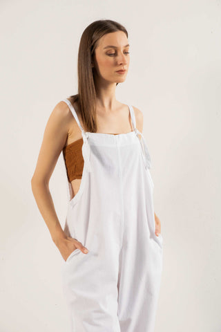 Woven Slim-Fit Sleeveless Jumpsuit - Jumpsuit