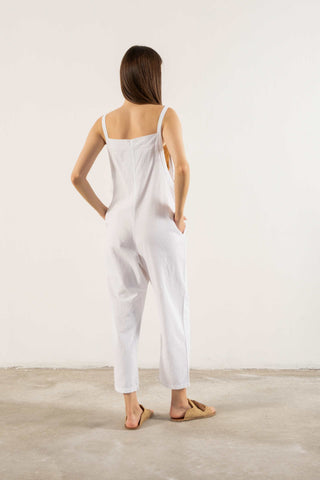 Woven Slim-Fit Sleeveless Jumpsuit - Jumpsuit