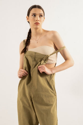 Woven Slim-Fit Sleeveless Jumpsuit - Jumpsuit