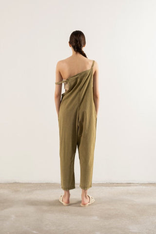 Woven Slim-Fit Sleeveless Jumpsuit - Jumpsuit