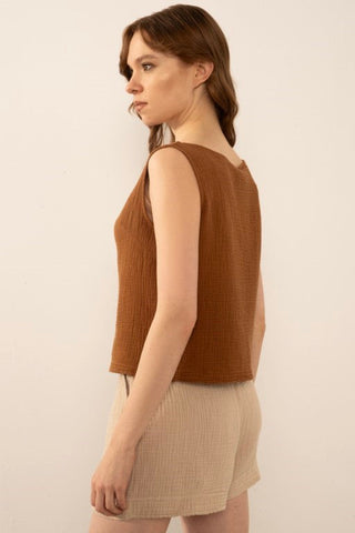 Muslin Sleeveless Women's Blouse