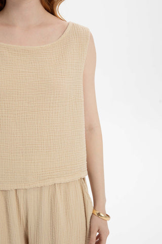 Muslin Sleeveless Women's Blouse