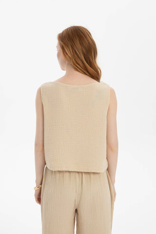 Muslin Sleeveless Women's Blouse