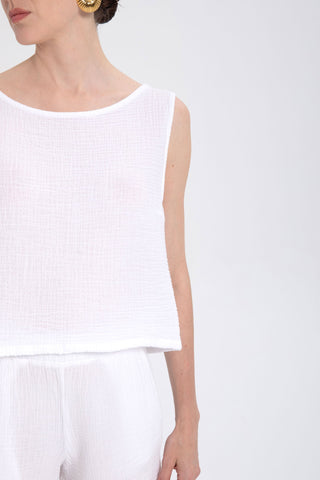 Muslin Sleeveless Women's Blouse