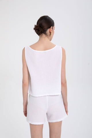 Muslin Sleeveless Women's Blouse