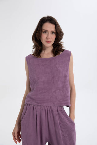 Muslin Sleeveless Women's Blouse