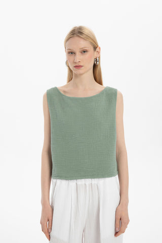 Muslin Sleeveless Women's Blouse