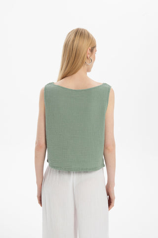 Muslin Sleeveless Women's Blouse