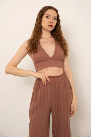 Back Tie Cotton Bralette