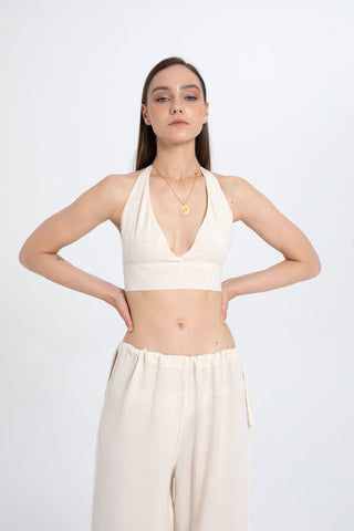 Back Tie Cotton Bralette