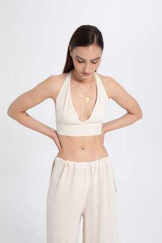 Back Tie Cotton Bralette