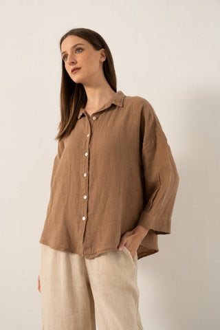 Pure Linen Batwing Sleeve Women's Shirt
