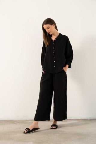 Pure Linen Batwing Sleeve Women's Shirt