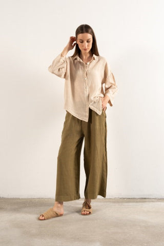 Pure Linen Batwing Sleeve Women's Shirt