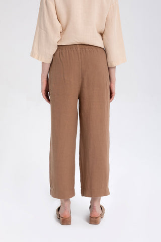 Raw Linen Palazzo Trousers - Trousers
