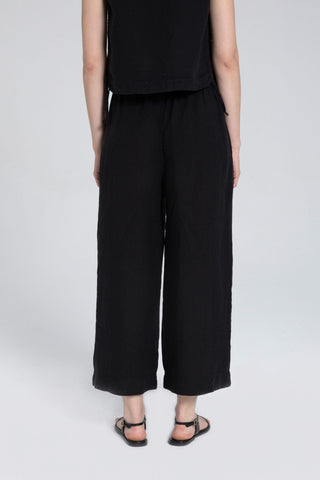 Raw Linen Palazzo Trousers - Trousers