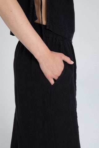 Raw Linen Palazzo Trousers - Trousers