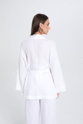 Pure Linen Short Kimono - Kimono