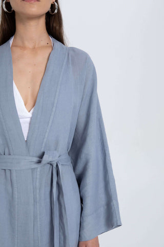 Pure Linen Short Kimono - Kimono