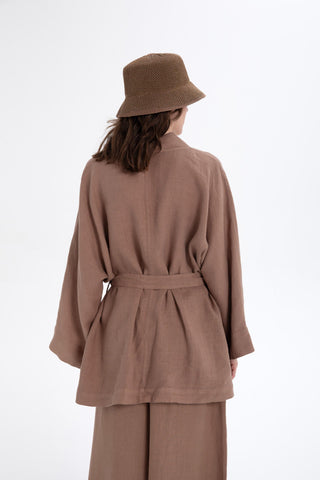 Pure Linen Short Kimono - Kimono