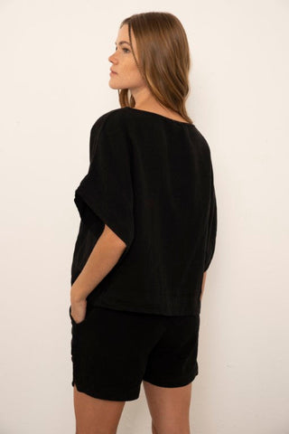 Pure Linen Batwing Sleeve Blouse