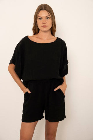 Pure Linen Batwing Sleeve Blouse