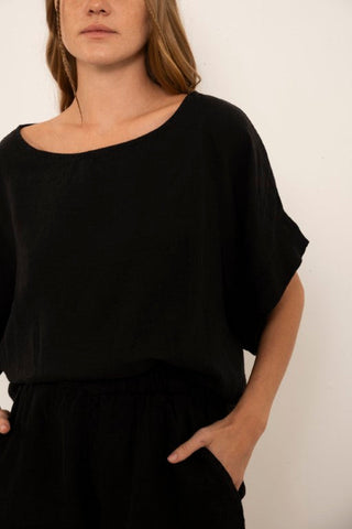 Pure Linen Batwing Sleeve Blouse