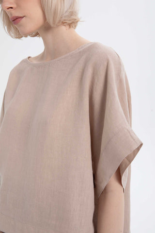 Pure Linen Batwing Sleeve Blouse