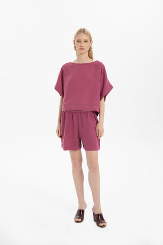 Pure Linen Batwing Sleeve Blouse