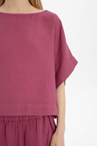Pure Linen Batwing Sleeve Blouse