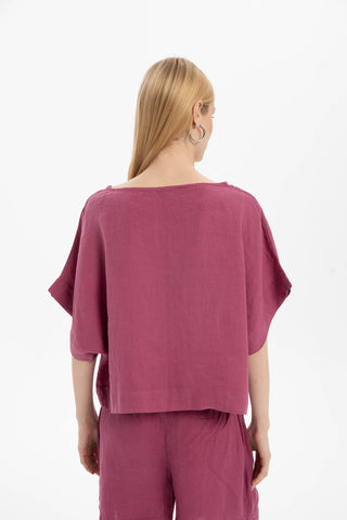 Pure Linen Batwing Sleeve Blouse