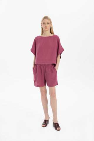 Pure Linen Batwing Sleeve Blouse