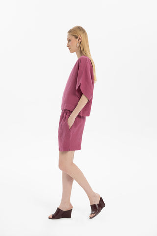 Pure Linen Batwing Sleeve Blouse