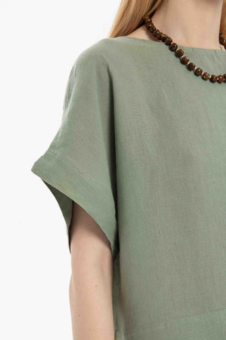 Pure Linen Batwing Sleeve Blouse