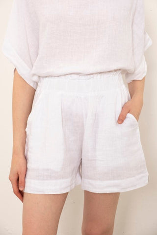 Pure Linen Side Slit Shorts - Short