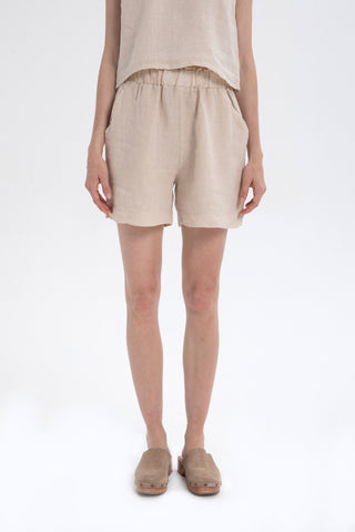 Pure Linen Side Slit Shorts - Short