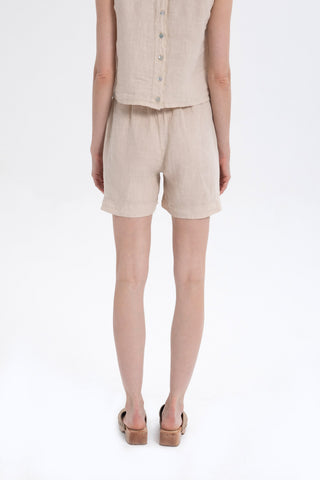Pure Linen Side Slit Shorts - Short