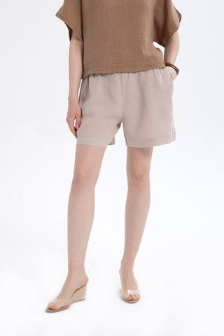 Pure Linen Side Slit Shorts - Short